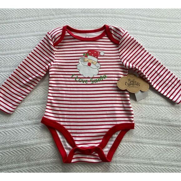 BABY ESSENTIAL 3 Month Boys I LOVE SANTA Onsie - Picture 1 of 5